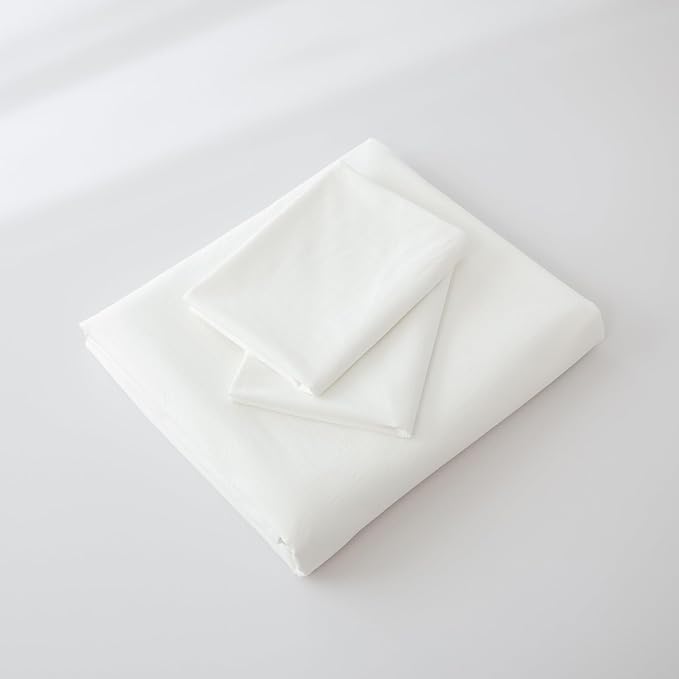 JIYUAN 100% Washed Cotton Duvet Cover Set 3 Pieces Super King, 1 Duvet Cover 108x98 Inches(Comforter Not Included) and 2 Pillowcases,Linen Feel Bedding Set Comfy and Breathable,Off White