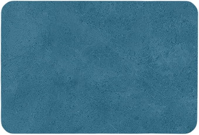 Bathroom Mat Quick Dry, Bathroom Rugs Non Slip Washable Thin Absorbent Bath Mat Fits Under Door Bathroom Floor Mat Perfect for Bath, Shower, or Sink 24"x36" Denim Blue