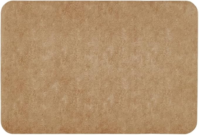 Bathroom Mat Quick Dry, Bathroom Rugs Non Slip Washable Thin Absorbent Bath Mat Fits Under Door Bathroom Floor Mat Perfect for Bath, Shower, or Sink 24"x36" Camel