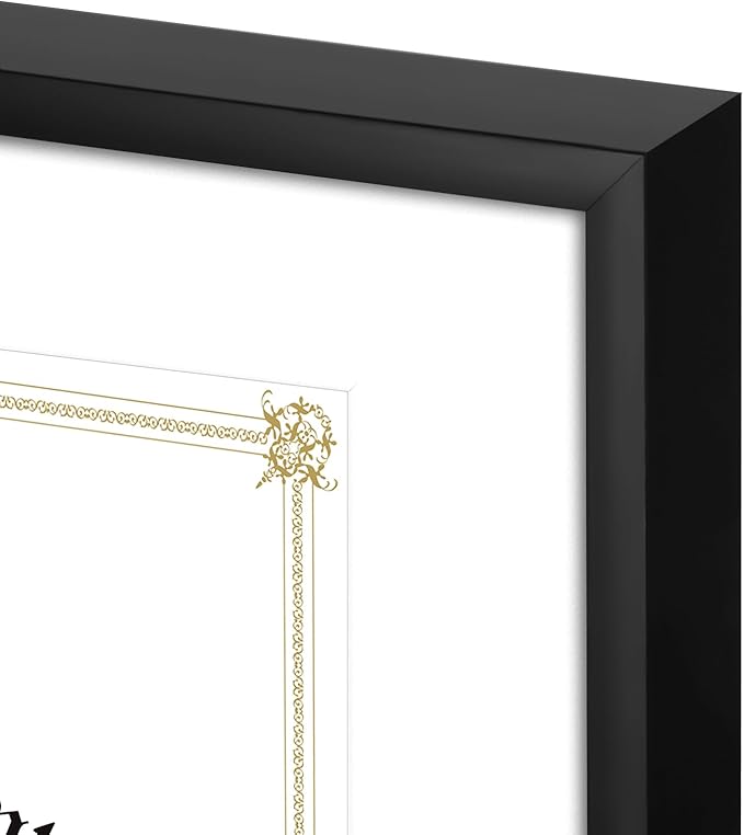 Golden State Art 14x11 Picture Frame 3 Pack - Aluminum Frames with 8.5x11 Removable Mats & Real Glass, Display 11x14 Photos or 8.5x11 Certificates - Black Gallery Wall Frames for Home Office Decor