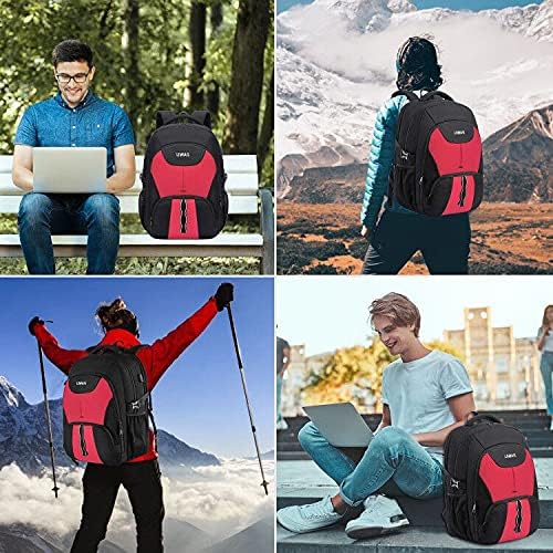Extra Large Laptop Backpack for Women,Womens Business Travel Backpack with USB Port,Anti Theft Water Resistant College Daypack Padded Computer Bag Fits 17.3Inch Laptop Notebook,Red