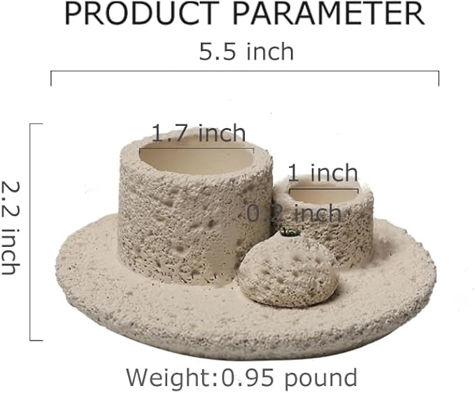 4 in 1 Cement Holder for Incense Sticks/Palo Santo/Sage Sticks/Candle