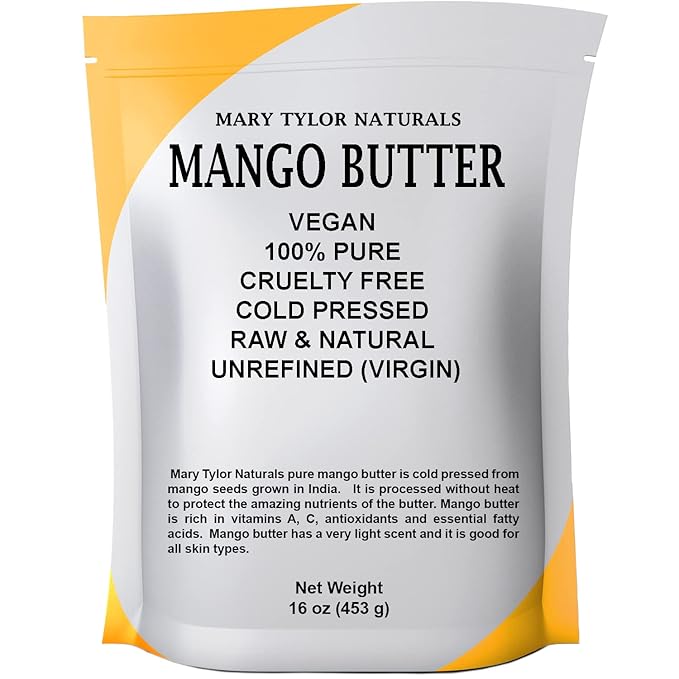 Mary Tylor Naturals Mango Butter 1 lb Cold Pressed, Unrefined,Raw Pure Mango Butter —