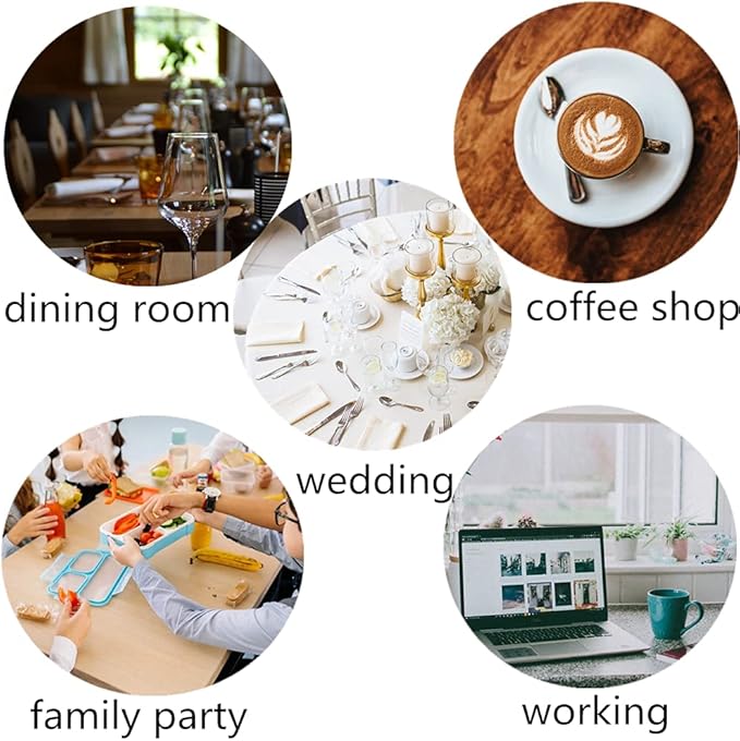 Placemat,Blending Color Durable Woven Vinyl Placemat Washable Heat-Resistant Anti-Skid Kitchen Dining Table Mats (Set of 8, Blue with White)