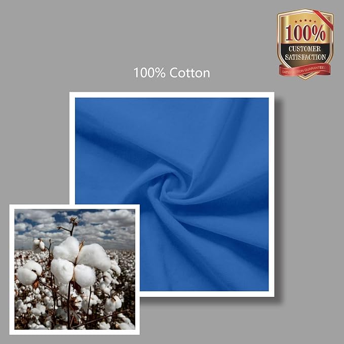 TOPDesign 24-Pack Economical 16"x15" Ocean Blue Cotton Tote Bags, Lightweight Medium Reusable Grocery Shopping Cloth Bags, Suitable for DIY, Advertising, Promotion, Gift, Activity