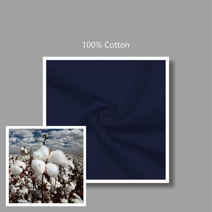 TOPDesign 6-Pack Economical 16"x15" Navy Blue Cotton Tote Bag, Lightweight Medium Reusable Grocery Shopping Cloth Bags, Suitable for DIY, Advertising, Promotion, Gift, Activity