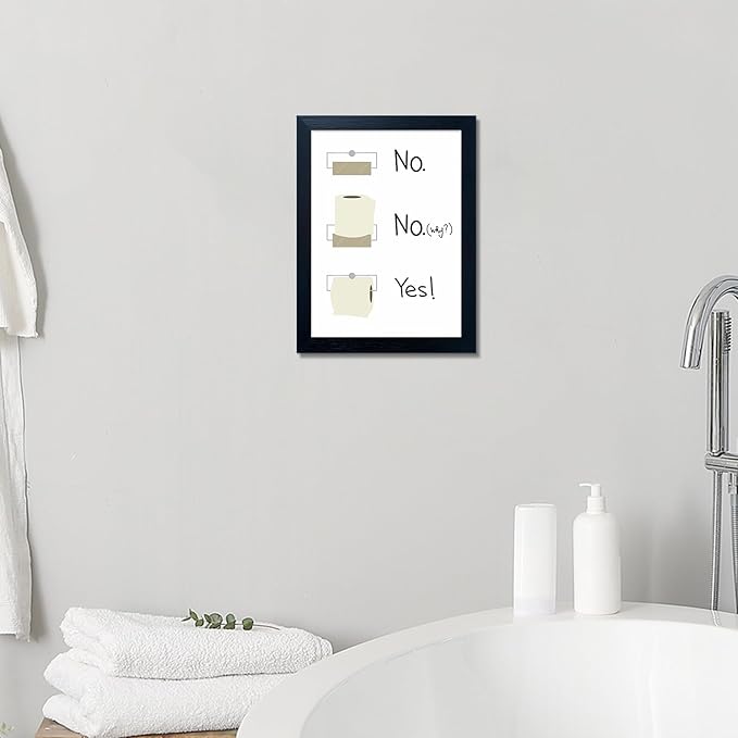 Bathroom Wall Art Painting, Toilet Paper Rule Wall Decor, Bathroom Sign, Bahtoom Quote canvas print for Wall