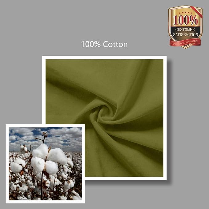 TOPDesign 12-Pack Economical 16"x15" Olive Green Cotton Tote Bags, Lightweight Medium Reusable Grocery Shopping Cloth Bags, Suitable for DIY, Advertising, Promotion, Gift, Activity