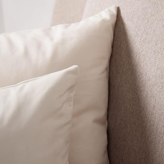 lifein 18x18 Throw Pillow Cover Set of 2, Boho Square Pillow Cover,Farmhouse Decorative Pillowcase,Pillow Case for Couch,Sofa,Bed,Chair,Room,Home Decor,Christmas(18x18in,Cream/White)