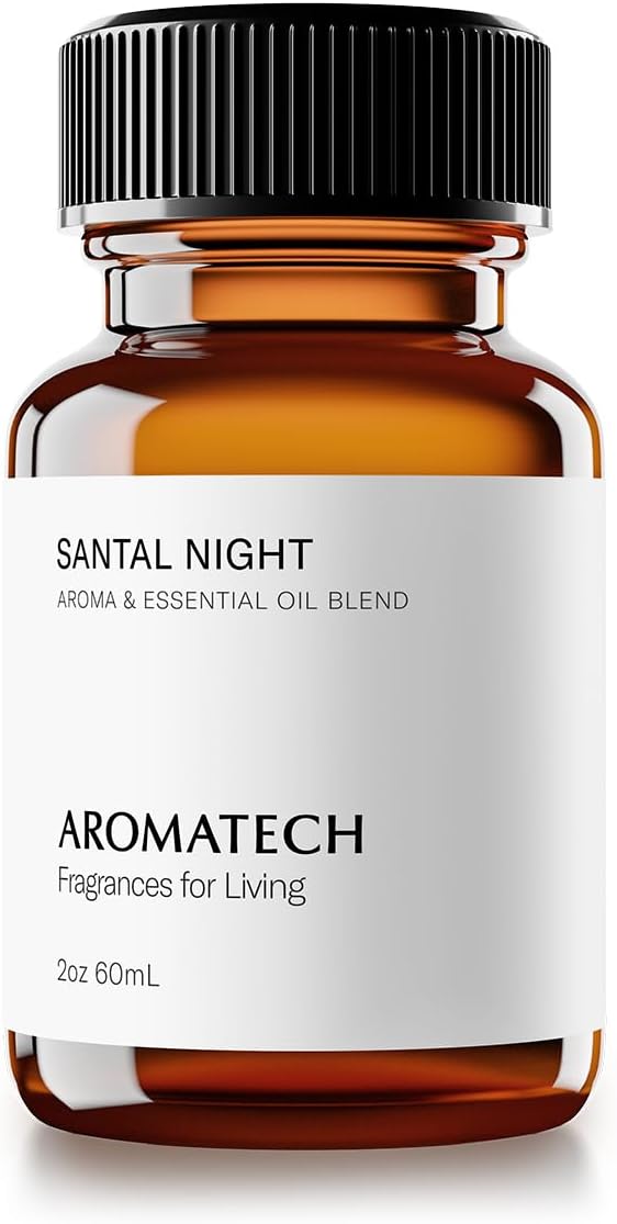 AromaTech Santal Night Premium Aroma Oil β Sensual & Warm Home Fragrance with Notes of Sandalwood,Tonka Bean & Black Cardamom for Scent Diffusers, Cold-Air and UltraSonic Scent Machines β 60 mL