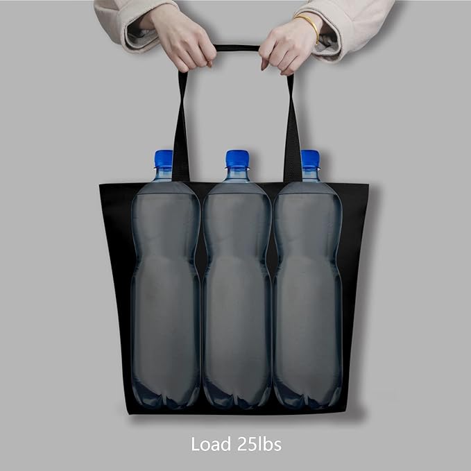 TOPDesign 2-Pack Canvas Tote Bags with Magnetic Snap, Reusable Grocery Shopping Bags, DIY Your Creative Designs