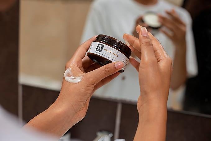 KAEME Goldflakes African Shea Butter For Women and Men Made from Raw Organic Pure Unrefined Moisturizer Cream with Natural Coconut Oil For Deep Hydration Skin Hair Scalp DIY Sheabutter(3.4oz/100g jar)
