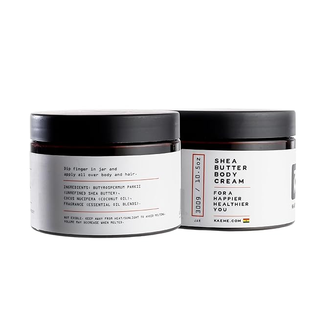 Kaeme Eternal Whipped Shea Butter Handmade from Raw organic, For Women and Men, Unrefined Shea Butter for Hair and Skin Moisturizer for Face and Body cream with Coconut Oil (10.5oz/300g jar)
