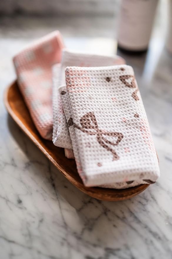 || 3 Pack|| Not Your Ordinary Dish Towels || Waffle Weave Microfiber || Tea Towels || Highly Absorbent || Hanging Loop || Dish Cloths || Modern || Designer Prints (Easter Bows)