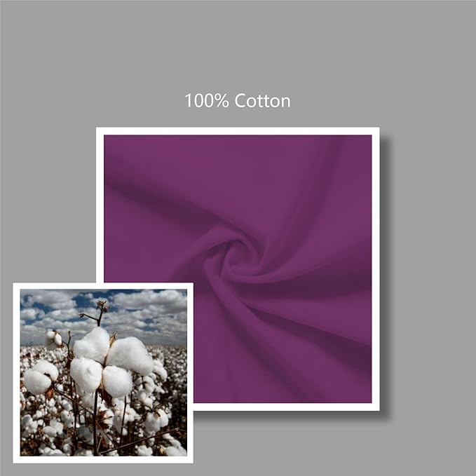 TOPDesign 24-Pack Economical 16"x15" Purple Cotton Tote Bag, Lightweight Medium Reusable Grocery Shopping Cloth Bags, Suitable for DIY, Advertising, Promotion, Gift, Activity