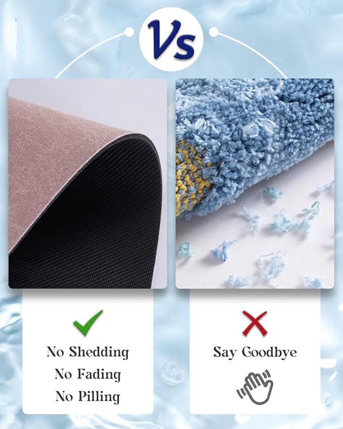 MontVoo -Bath Mat Rug-Rubber Backing Non Slip Quick Dry Absorbent Thin Bathroom Rugs Fit Under Door-Faux Suede Surface Bathroom Floor Mats-Shower Rug for in Front of Bathtub Shower Dusty Rose 16"x24"