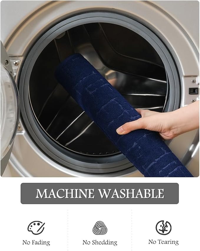 AMOAMI-Bath Mat-Absorbent Quick Dry Bathroom Floor Mats-Washable Rubber Backing Bath Mats for Bathroom Rugs Fit Under Door-Bath Rug for in Front of Sink Bathtub Shower Room, Navy 24''x48''