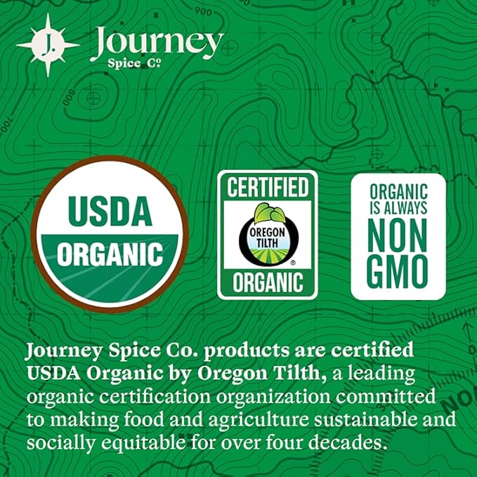 Gourmet Organic Mediterranean Herb Blend & Organic Za'atar Gift Set by Journey Spice Co. | Salt-Free | Greek, Mediterranean, Middle Eastern Seasoning | 4.5 oz. (total) | Resealable/Reusable Cap