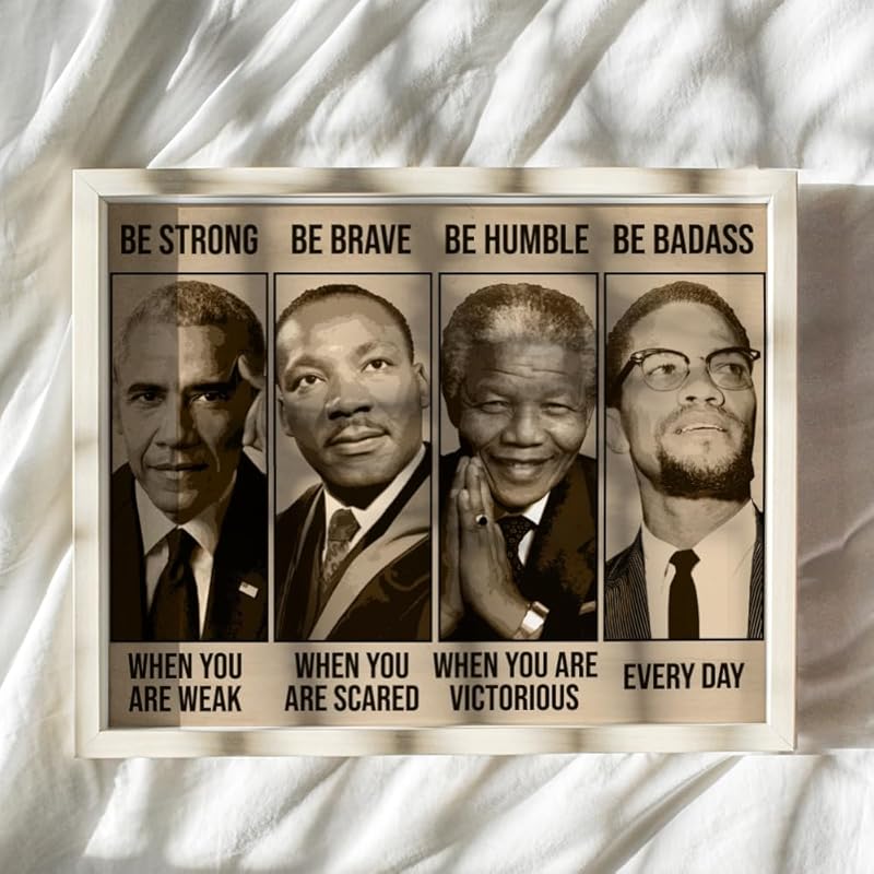 African American Inspirational Wall Art 11x14 - Black History Posters - Inspirational Figures - Black Men Motivational Quotes - Positive Affirmation Office Wall Decor - BLM Culture Art Print