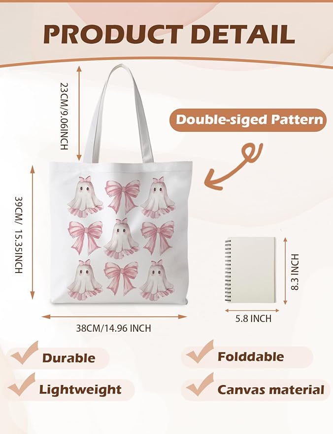 Halloween Tote Bag, Halloween Gifts for Women, Horror Tote Bag, Reusable Grocery Bags Shopping Bags