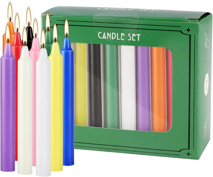 40 Pack Mini Taper Spell Candle-4 Inch Multi-Colored Candle Sticks-for Home Decor Kitchen Decor Wedding Decoration-10 Colours