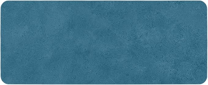 Bathroom Mat Quick Dry, Bathroom Rugs Non Slip Washable Thin Absorbent Bath Mat Fits Under Door Bathroom Floor Mat Perfect for Bath, Shower, or Sink 24"x60" Denim Blue