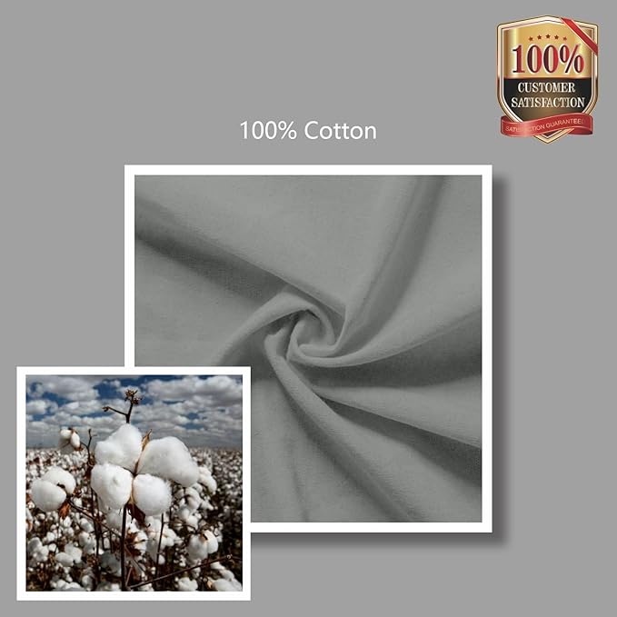 TOPDesign 24-Pack Economical 16"x15" Light Grey Cotton Tote Bags, Lightweight Medium Reusable Grocery Shopping Cloth Bags, Suitable for DIY, Advertising, Promotion, Gift, Activity