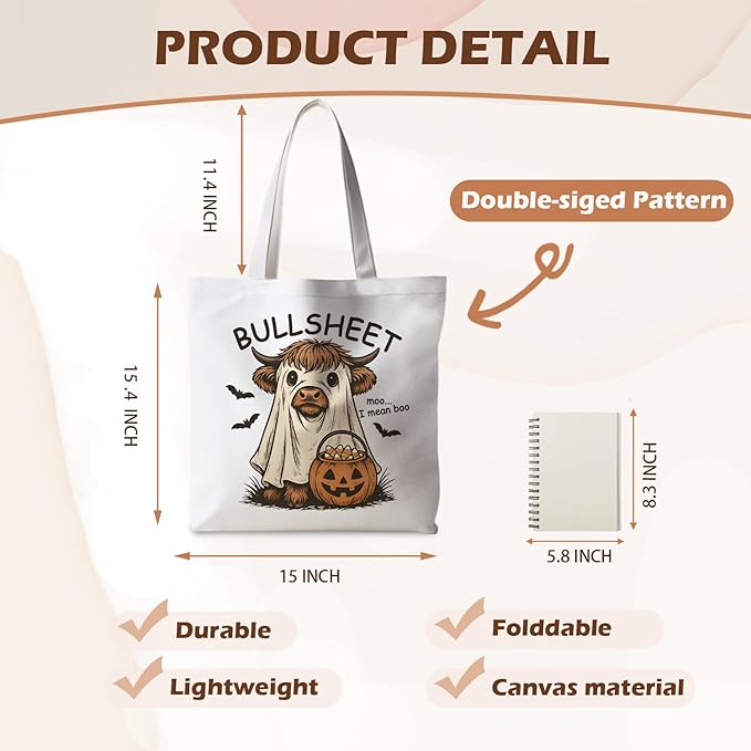 Halloween Tote Bag, Halloween Gifts for Women, Horror Tote Bag, Reusable Grocery Bags Shopping Bags