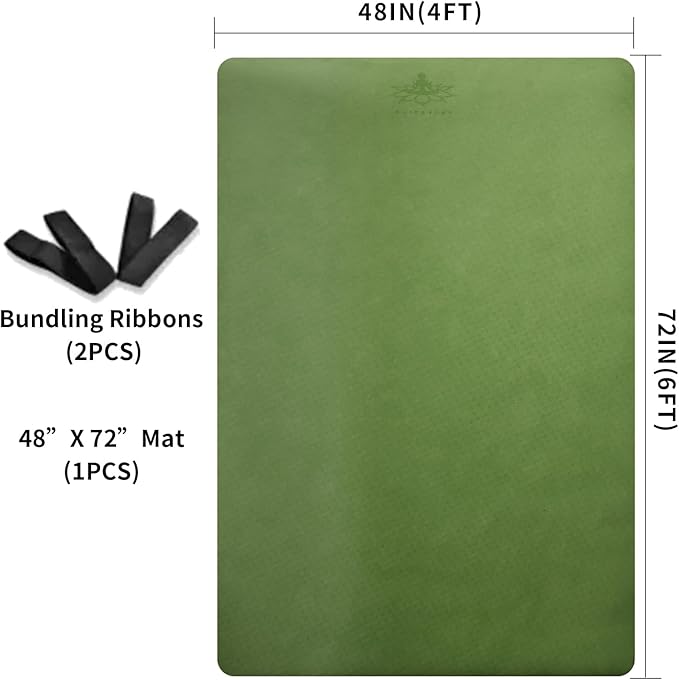 Hatha Yoga Large TPE Yoga Mat 6'x4'x1/2" Extra Thick Non-Slip Exercise Mat - for Yoga Pilates & Home Gym Workouts