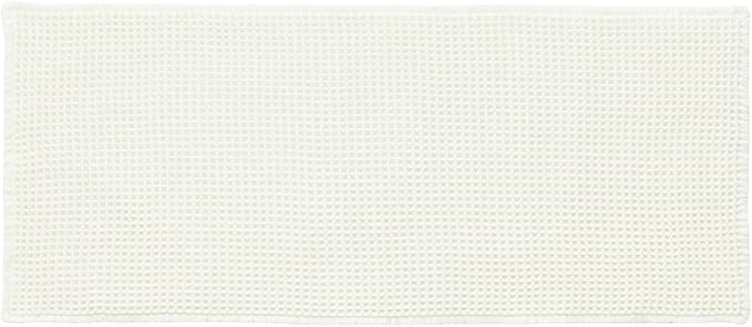 Cream White Long Bathroom Rugs, Waffle Runner Rug Bathroom Non Slip Washable Super Absorbent Quick Dry Boho Farmhouse Bath Mat, 60"x24" Cream White