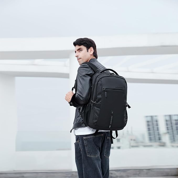 Business Laptop Backpack for Men Work Commuting, 30L Large Travel Carry On Backpack Flight Approved for Airplane, Professional Adult College Backpacks Casual Daypack, Black