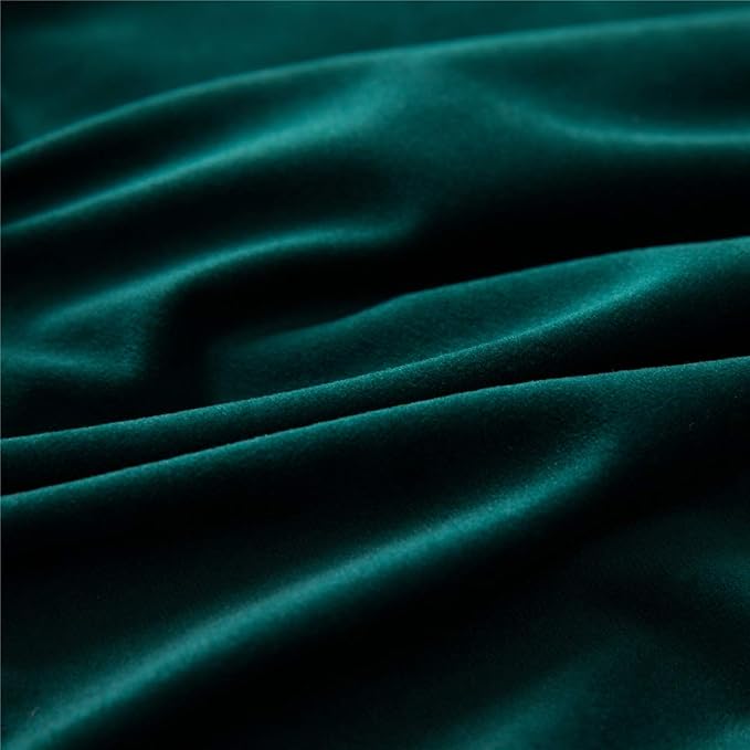 DEZENE Decorative Pillow Covers 12x20 Green: 2 Pack Cozy Soft Pom-poms Velvet Rectangular Throw Pillow Cases for Farmhouse Home Decor