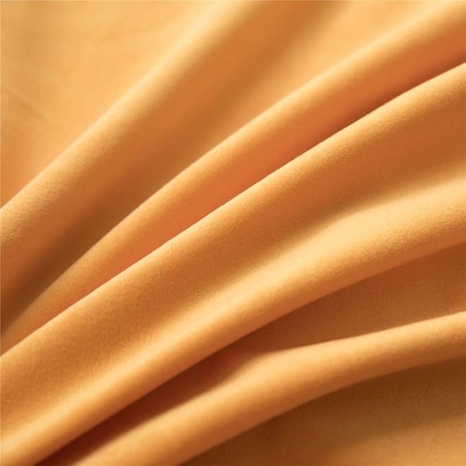 DEZENE Couch Pillow Covers 12x20 Golden Yellow: 2 Pack Cozy Soft Pom-poms Velvet Rectangular Throw Pillow Cases for Farmhouse Home Decor