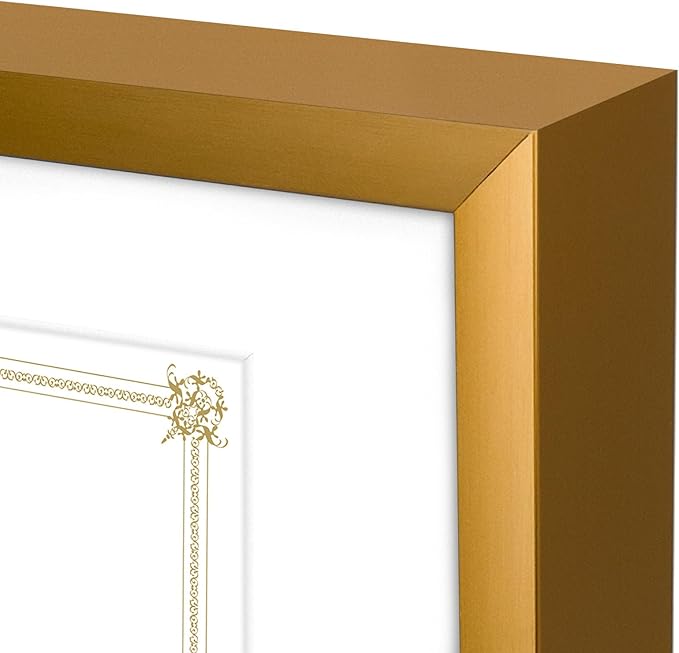 Golden State Art 14x11 Picture Frame 3 Pack - Aluminum Frames with 8.5x11 Removable Mats & Real Glass, Display 11x14 Photos or 8.5x11 Certificates - Bronze Gallery Wall Frames for Home Office Decor