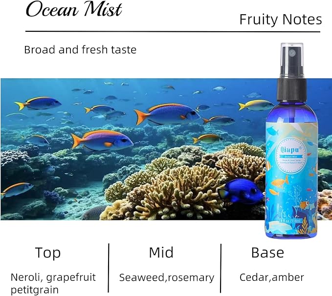 Natural Bedroom Linen Spray Scented Room Mist with Plant Extracts Long Lasting Freshness for Sheets, Pillows & Curtains – 4oz(4Bottle)