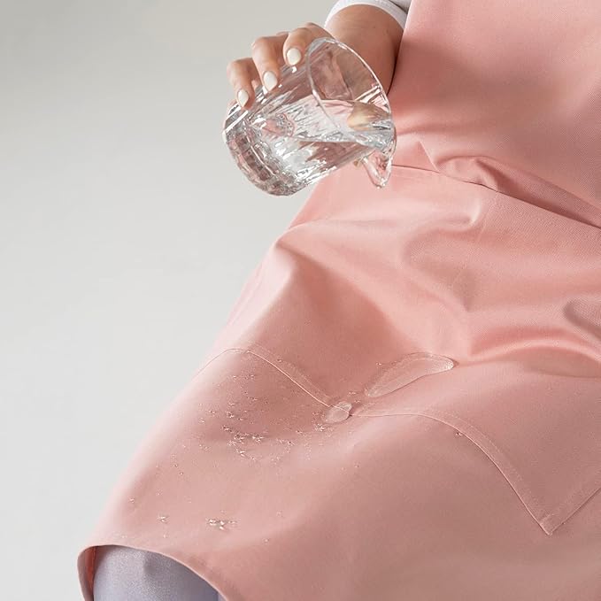 TOSHE Kitchen Apron Waterdrop Resistant Cotton Apron with adjustable Aprons for Women with Pockets Cooking Apron (2 Pack - Black)