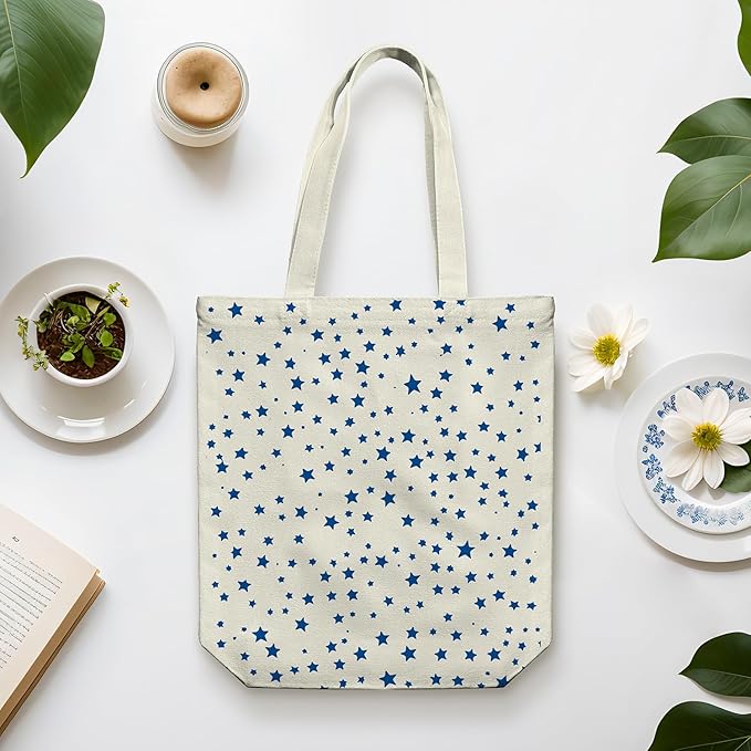 Tote Bag for Women, Reusable Zippered Canvas Bag with Handles Pocket Thick Canvas, for Grocery Shopping Beach Gift