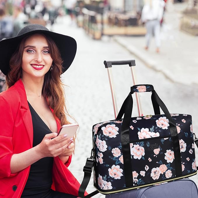 Expandable Travel Duffle Bags Weekender Overnight Bags for Women Men Hospital Bag for Women Labor Delivery with Toiletry Bag Waterproof