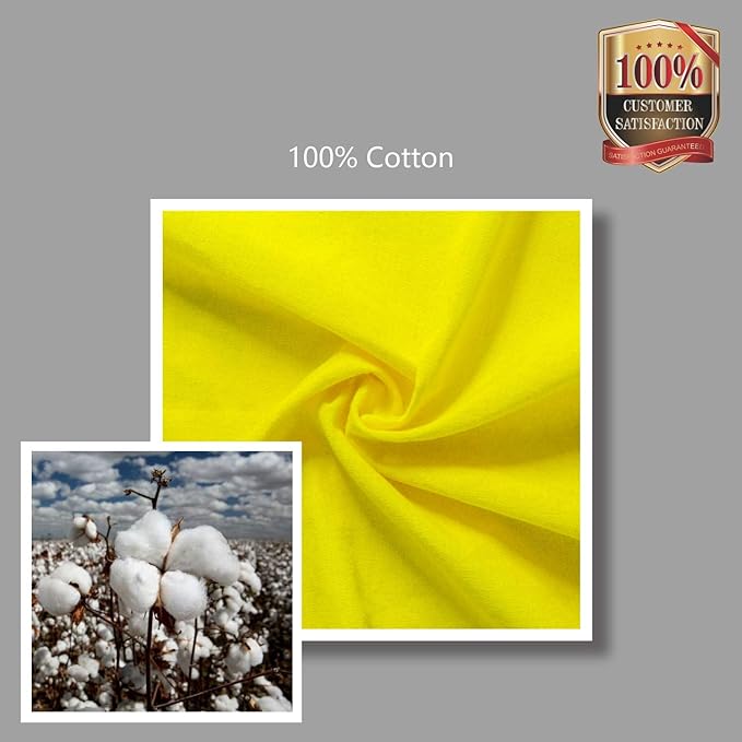 TOPDesign 12-Pack Economical 16"x15" Yellow Cotton Tote Bag, Lightweight Medium Reusable Grocery Shopping Cloth Bags, Suitable for DIY, Advertising, Promotion, Gift, Activity