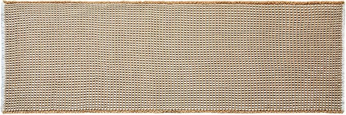 Waffle Runner Rug Bathroom, Long Boho Bathroom Rugs Non Slip Washable Super Absorbent Quick Dry Farmhouse Bath Decor, 72"x24" Khaki and White