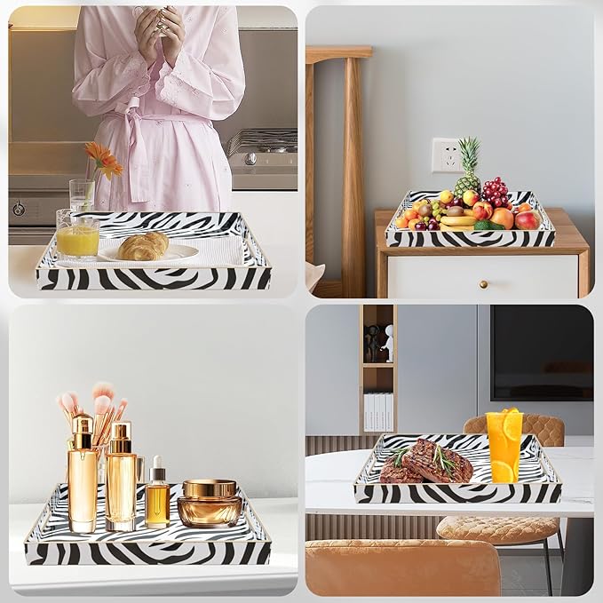 Coffee Table Tray, Serving Trays with Handles, Large Tray for Ottoman Coffee Table, Trays for Living Room Modern