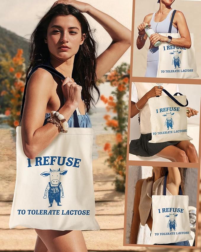 Aesthetic Canvas Tote Bag with Inner Pocket for Women, Cloth Cotton Totes Bag with Pattern for Shopping, Gym