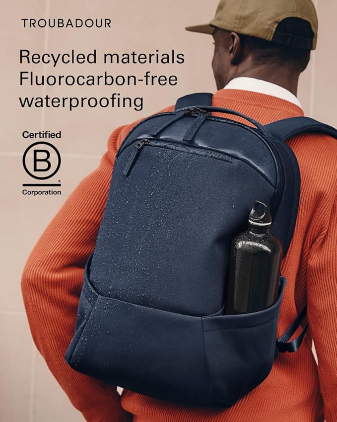 Troubadour Apex 3.0-22L Premium Laptop Backpack - Ergonomic & Water Resistant - Designed for Work and Travel - Navy