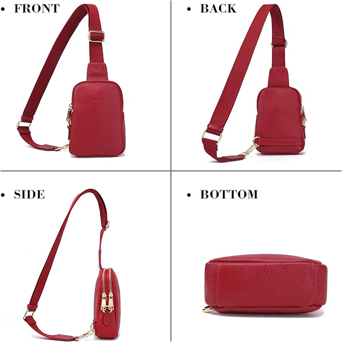 INICAT Travel Small Sling Bag Leather Crossbody Bags for Women Fanny Packs Cross Body Bag for Woman Cross Body Purses