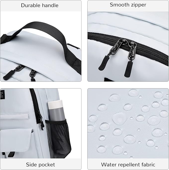 Lohol Water Resistant Backpack for Travel School Work, Casual Daypack with Anti Theft Pocket for Teen Girls Boys (Navy)