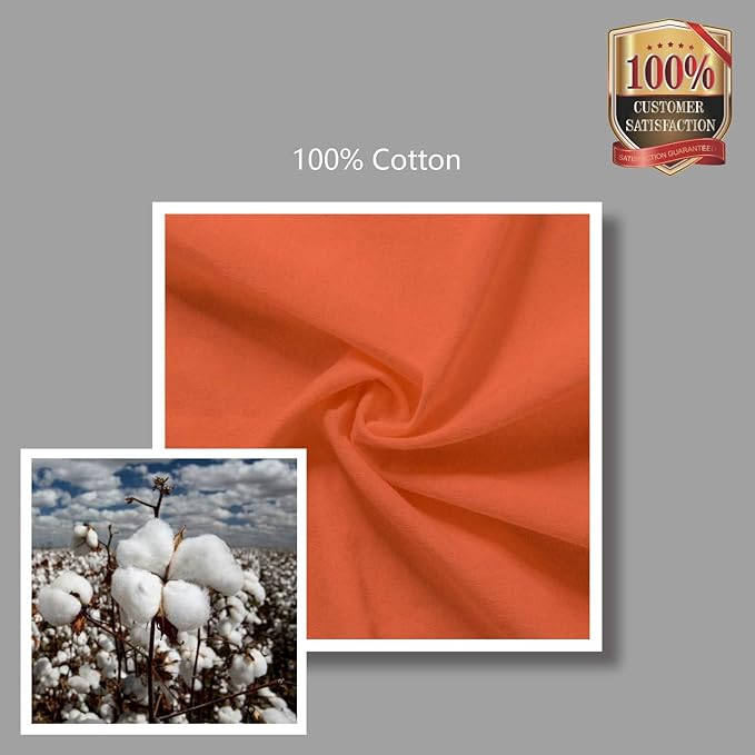 TOPDesign 6-Pack Economical 16"x15" Orange Cotton Tote Bag, Lightweight Medium Reusable Grocery Shopping Cloth Bags, Suitable for DIY, Advertising, Promotion, Gift, Activity