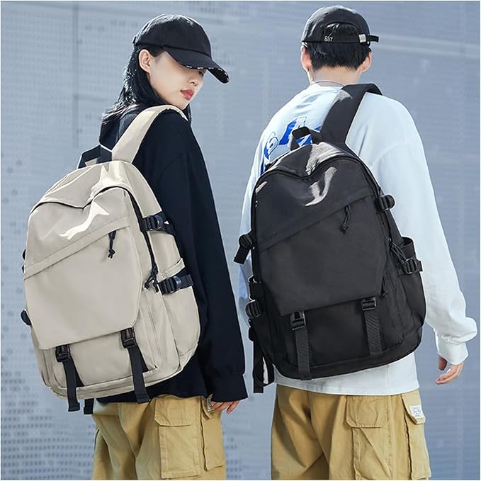 Casual Daypack Large upgraded version College Laptop Backpack for Men Women Water Resistant Lightweight School Bag Travel Rucksack for Sports High School Middle Bookbag for girls Size L(Khaki)