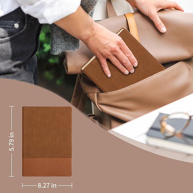 Lined Journal Notebook for Work College Ruled Note Book 5.79"x8.27" A5 PU Leather Daily Journaling 216 Pages for Women Men Writing Home School Supplies Business (A5 Lined 216pages, 10-Brown)