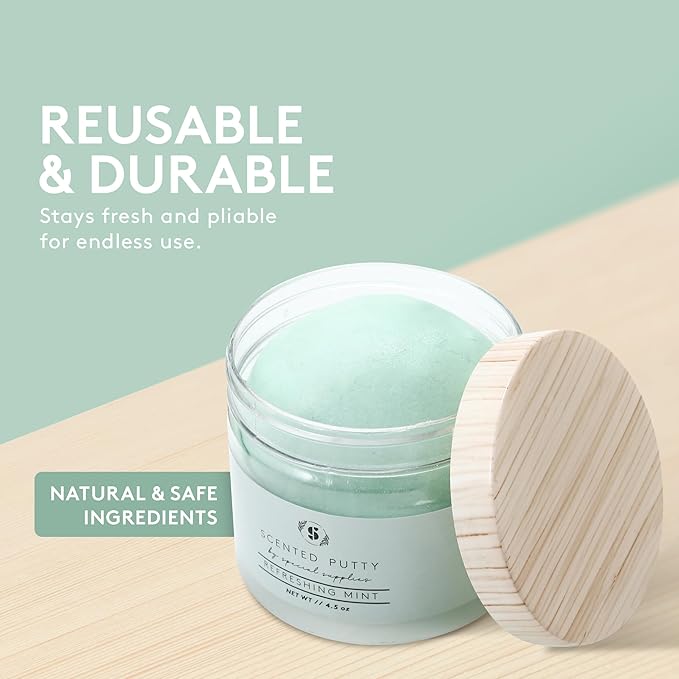 Special Supplies Scented Therapy Putty Dough - Infused with Pure Essential Oils for Aromatherapy and Meditation- Relaxation Gifts for Kids and Adults - Non-Stick (Refreshing Mint (4.5 oz))