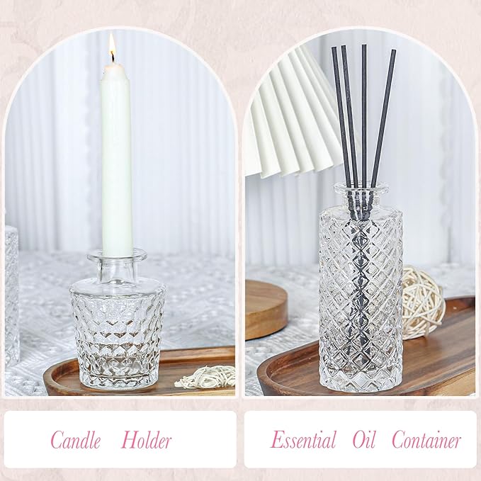 Clear Glass Bud Vases Set of 12, Mini Flower Vase for Centerpieces, Small Vases in Bulk for Wedding Decorations, Vintage Vase for Baby Shower, Party, Recepetion, Home Table Décor